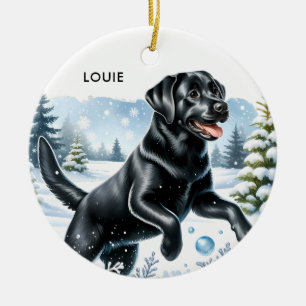 Ornamento De Cerâmica Cãozinho de Neve - Cãozinho de Labrador - Labrad