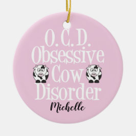 Ornamento De Cerâmica Cãozinho Obsessivo Cujo Distúrbio De Vaca É Cor-de