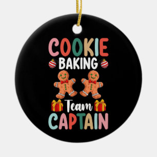 Ornamento De Cerâmica Capitão da Equipe de Assar Biscoitos Natal Familia