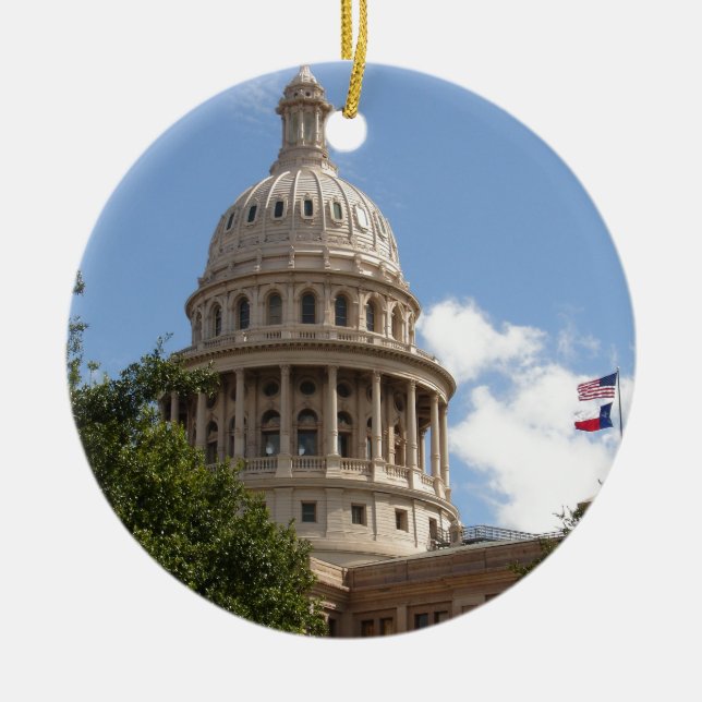 Ornamento De Cerâmica Capitólio 2 do estado de Texas (Frente)
