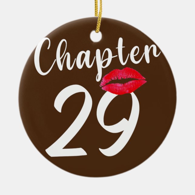 Ornamento De Cerâmica Capítulo 29 aniversário feliz do lábio (Frente)