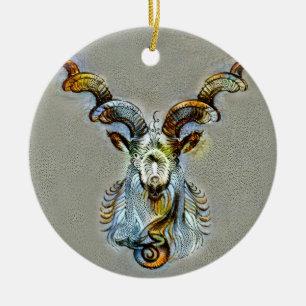 Ornamento De Cerâmica Capricórnio Veneza