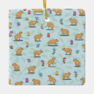 Ornamento De Cerâmica Capybara Pattern