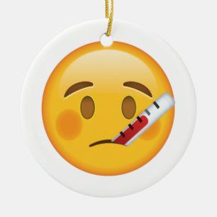 Ornamento De Cerâmica Cara com termômetro - Emoji
