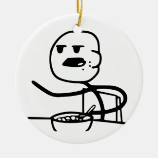 Ornamento De Cerâmica Cara de Meme do cereal