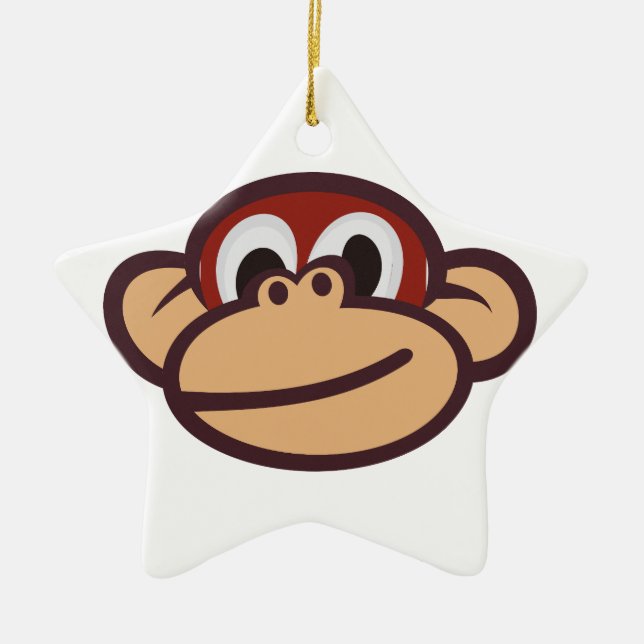 Ornamento De Cerâmica Cara do macaco (Frente)