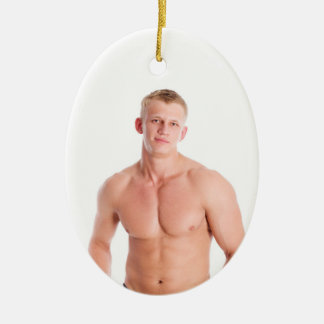 Ornamento De Cerâmica Cara sexy sem camisa Musculoso loiro