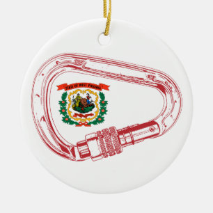 Ornamento De Cerâmica Carabineiro de subida de bandeira da Virgínia Ocid