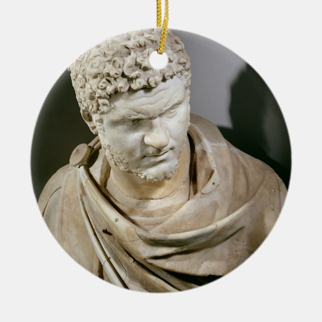 Ornamento De Cerâmica Caracalla, o mármore romano cuirassed o busto, (Frente)