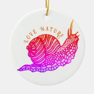 Ornamento De Cerâmica Caracol em estilo gráfico