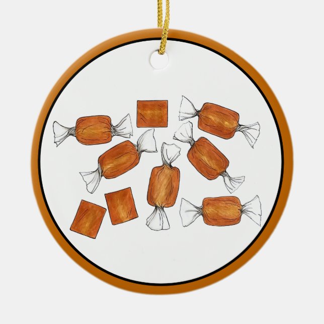 Ornamento De Cerâmica Caramelos Salgados E Homemados Doces Fabricados Po (Frente)