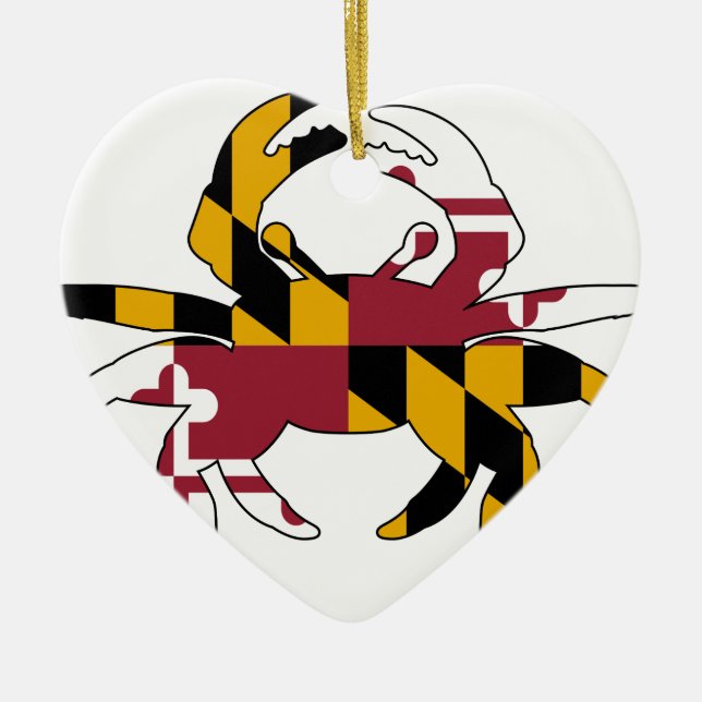 Ornamento De Cerâmica Caranguejo da bandeira de Maryland (Frente)