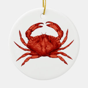 Ornamento De Cerâmica Caranguejo de rocha vermelho (pacífico)