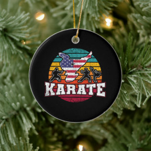Ornamento De Cerâmica Caratê feminino - Girls Martial Arts USA Flag