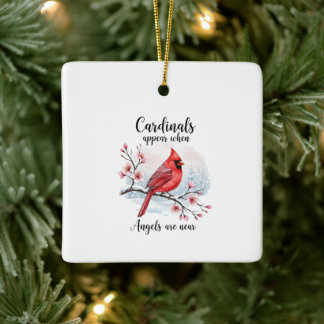 Ornamento De Cerâmica Cardeais Festivos