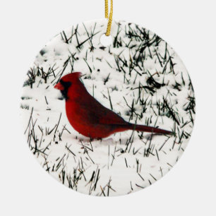 Ornamento De Cerâmica Cardeal Feliz de Natal