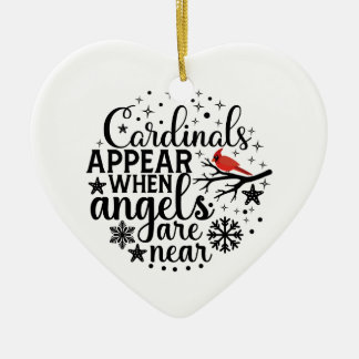 Ornamento De Cerâmica Cardinals appear Heart Ceramic Ornament