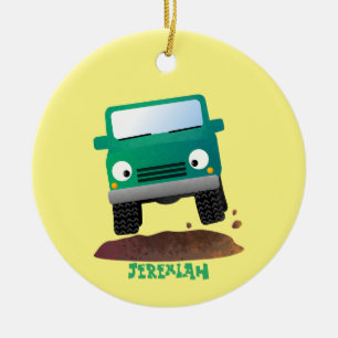 Ornamento De Cerâmica Caricatura de veículos todo-o-terreno 4X4