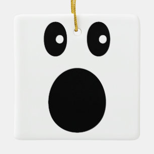Ornamento De Cerâmica Carinha Emoji Minimalista de Choque Divertido 