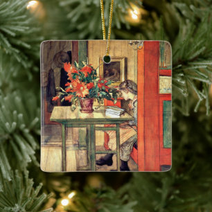 Ornamento De Cerâmica Carl Larsson - Lisbeth Reading, famosa pintura,