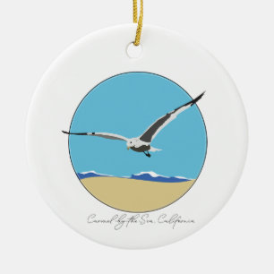 Ornamento De Cerâmica Carmel perto do Mar da Califórnia Gaivota sobre Pr