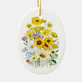 Ornamento De Cerâmica Carnaval de flores