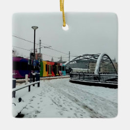 Ornamento De Cerâmica Carneiros riscados