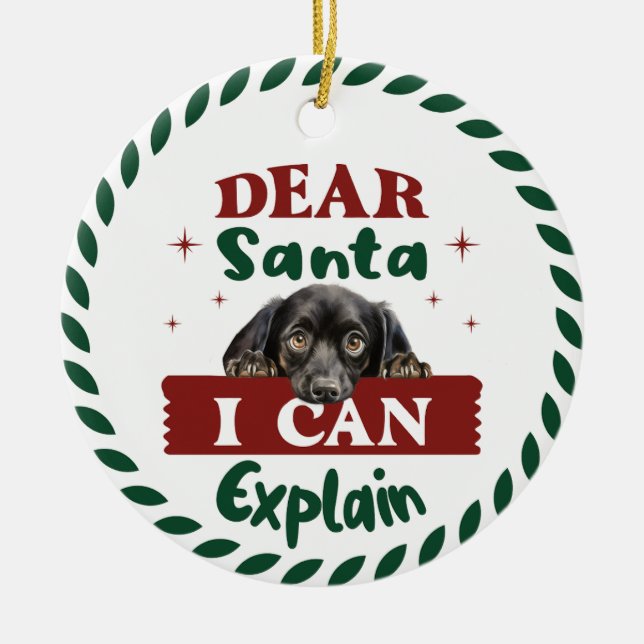 Ornamento De Cerâmica Caros Papais noeis Que Posso Explicar (Frente)