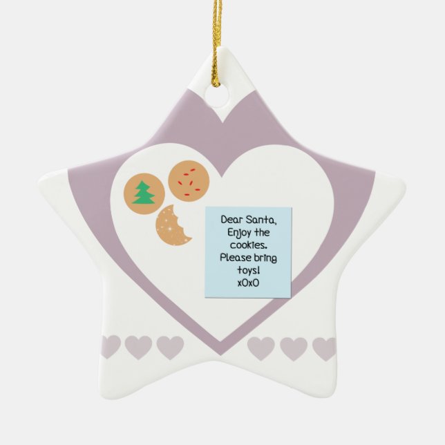 Ornamento De Cerâmica Caros Papais noeis - Traga Brinquedos (Frente)