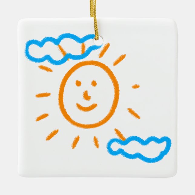 Ornamento De Cerâmica Carregar Crianças de Desenho Transformando Trabalh (Frente)