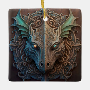 Ornamento De Cerâmica Carrinho do Dragão Gargoyle da Pedra Medieval