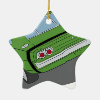 Ornamento De Cerâmica Carro americano verde do músculo