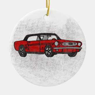Ornamento De Cerâmica Carro de pônei convertível vermelho do vintage