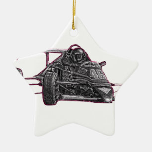 Ornamento De Cerâmica Carro Race