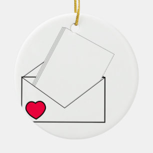 Ornamento De Cerâmica Carta de amor