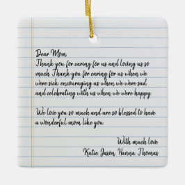 Ornamento De Cerâmica Carta de amor personalizada - Natal manuscrito