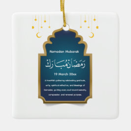 Ornamento De Cerâmica Cartão de Eid Mubarak Cortado