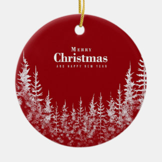Ornamento De Cerâmica Cartão de Feliz Natal e Ano Novo