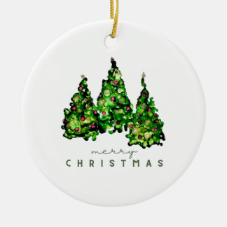 Ornamento De Cerâmica Cartão de Natal de árvore de Natal com design de t