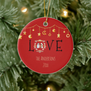 Ornamento De Cerâmica Cartão de Natal para Natividade Americano Africano