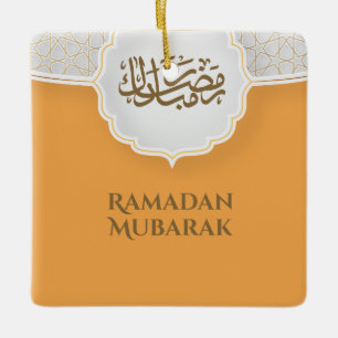 Ornamento De Cerâmica Cartão Eid Mubarak com Masjid