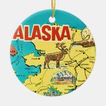 Cartão postal do mapa vintage do Alasca