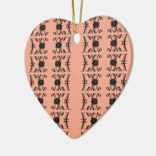 Ornamento De Cerâmica Cartas Elegantes do Amor: Uma Transformação Rosa