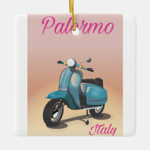 Ornamento De Cerâmica Cartaz de scooter Palermo Itália