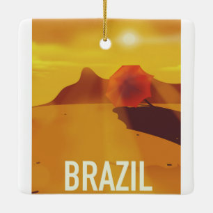 Ornamento De Cerâmica Cartaz de viagem Brasil
