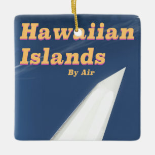 Ornamento De Cerâmica cartaz de viagem comercial das Ilhas Havaianas