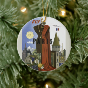 Ornamento De Cerâmica Cartaz de Viagem de Moda Surrealista Vintage Fly P