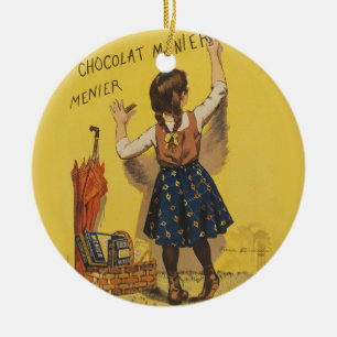 Ornamento De Cerâmica Cartaz Francês Vintage Chocolat Menier Arte Bouiss
