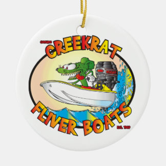 Ornamento De Cerâmica Cartões de Creekrat Fliver Bote Divertido Natal