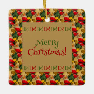 Ornamento De Cerâmica Cartões de natal de Papais noeis personalizados